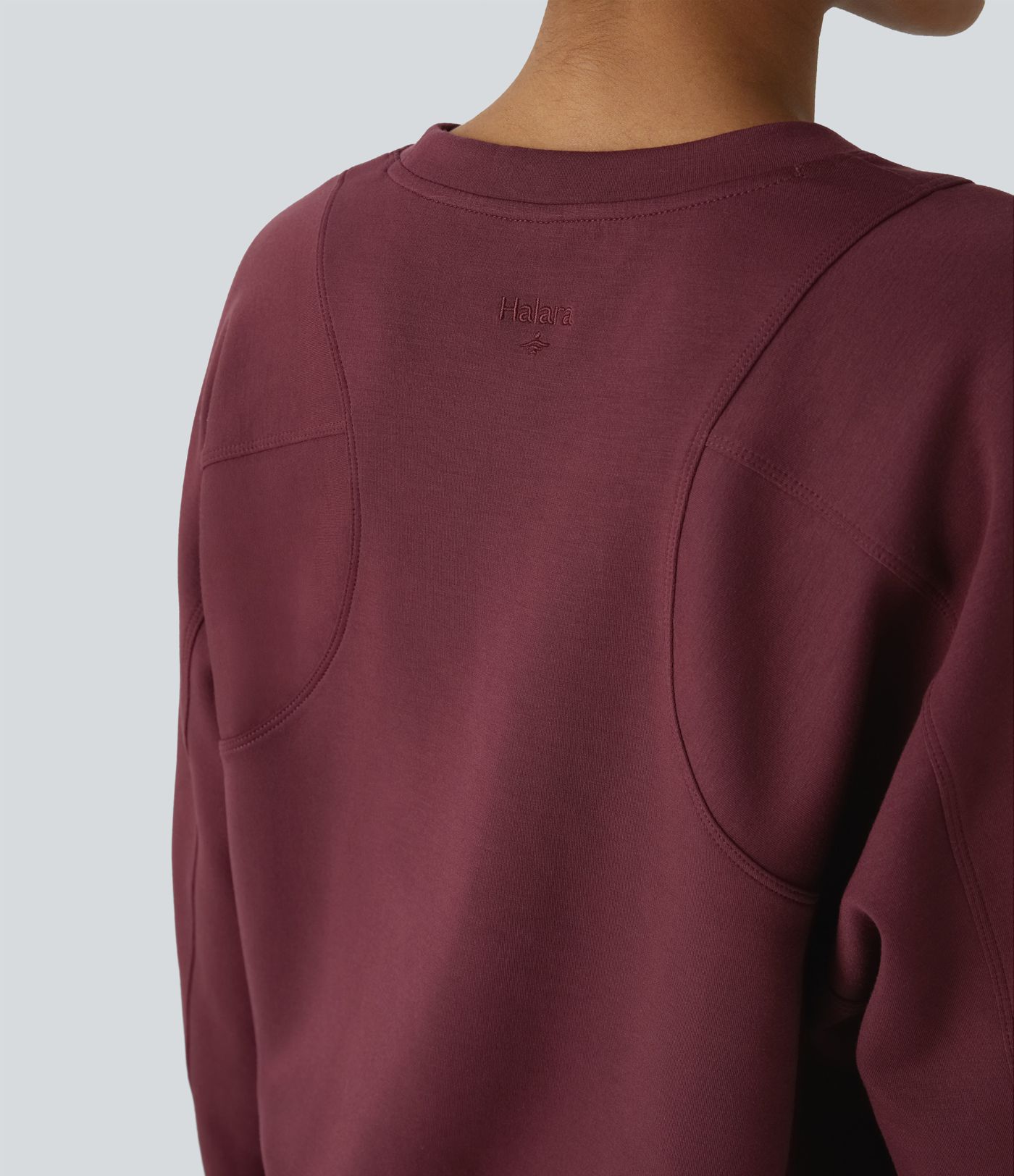 SpacerTek™ Velvet Round Neck Raglan Sleeve Solid Casual Sweatshirt
