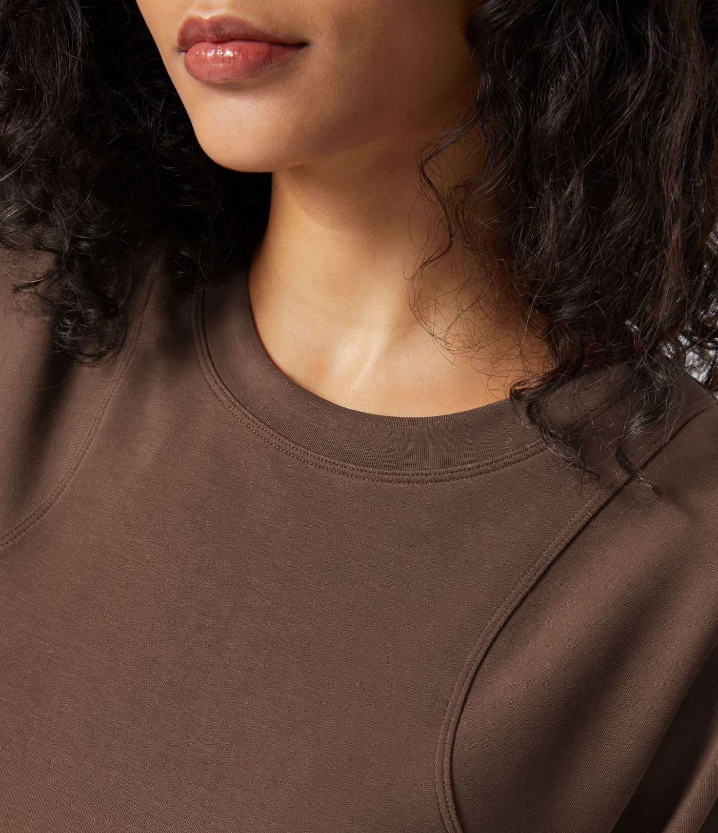 Sweatshirt Casual Solide à Manches Raglan et Col Rond