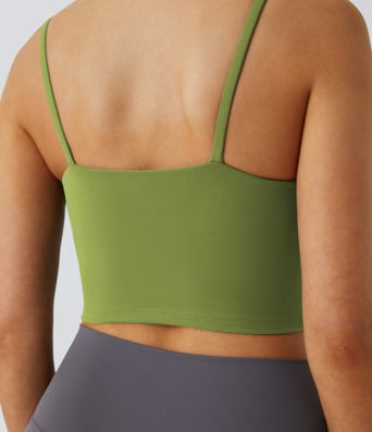 Basic Padded Workout Cropped Low Support Tank Top A-D Cups Basic Padded Workout Cropped Low Support Tank Top A-D Cups