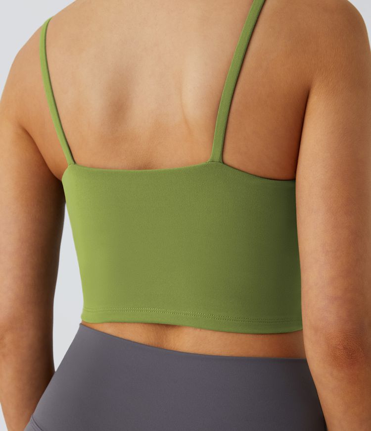 Basic Padded Workout Cropped Low Support Tank Top A-D Cups Basic Padded Workout Cropped Low Support Tank Top A-D Cups