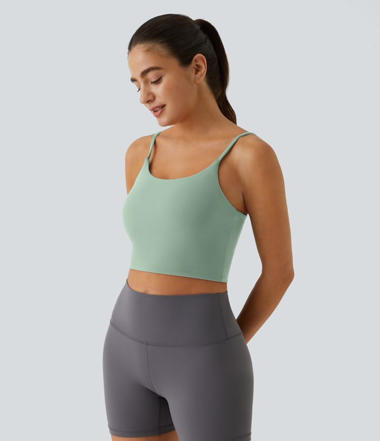 Basic Padded Workout Cropped Women Crop Tank Top A-C Cups