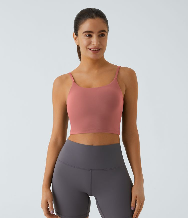 Basic Padded Workout Cropped Tank Top A-C Cups