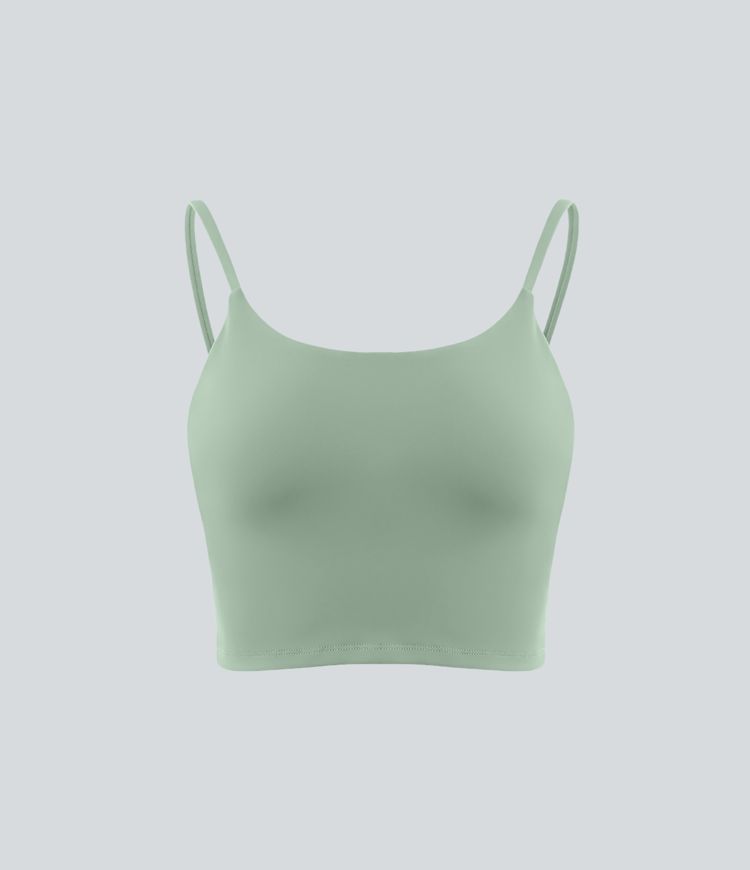 Basic Padded Workout Cropped Women Crop Tank Top A-C Cups