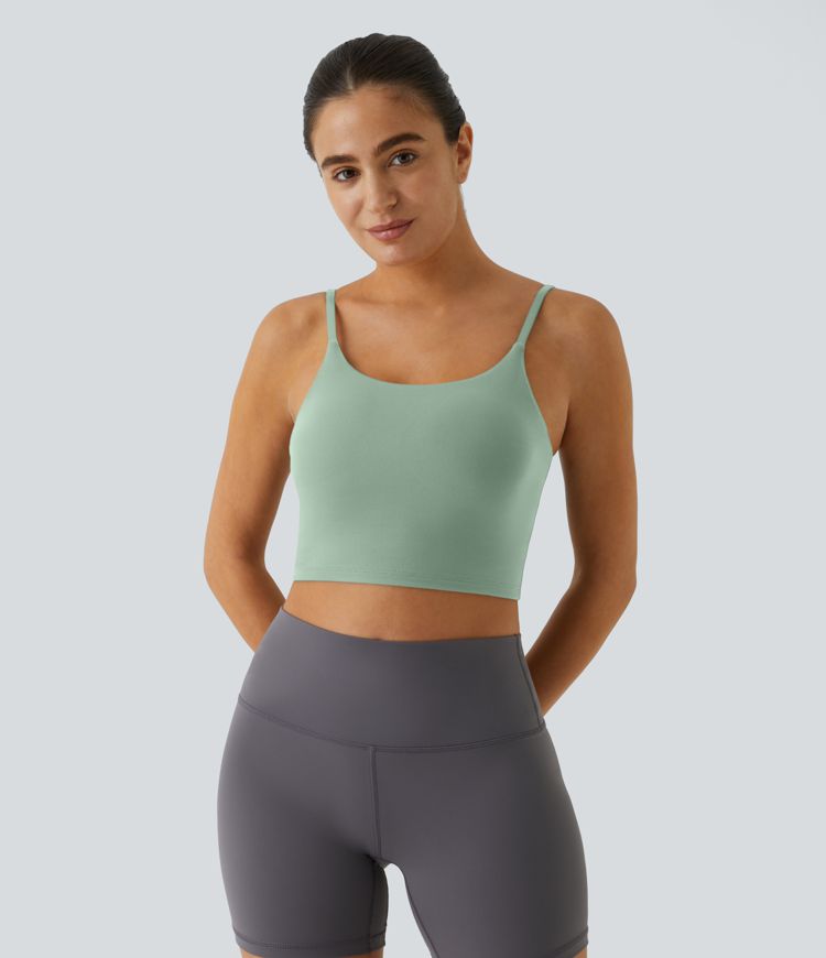 Basic Padded Workout Cropped Women Crop Tank Top A-C Cups
