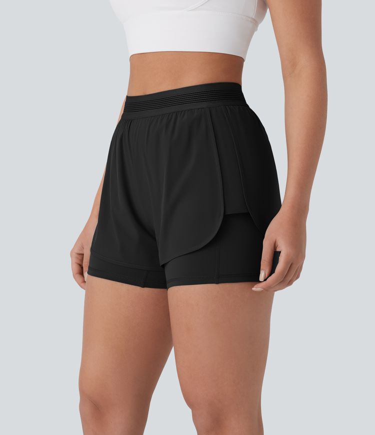 Breezeful™ Mid Rise 2-in-1 Side Pockets Quick Dry Running Shorts