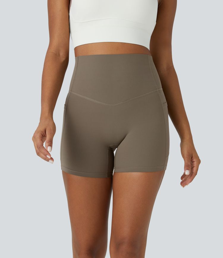 Halara UltraSculpt™ SoCinched High Waisted Tummy Control Pocket Shaping Training Biker Shorts 5''