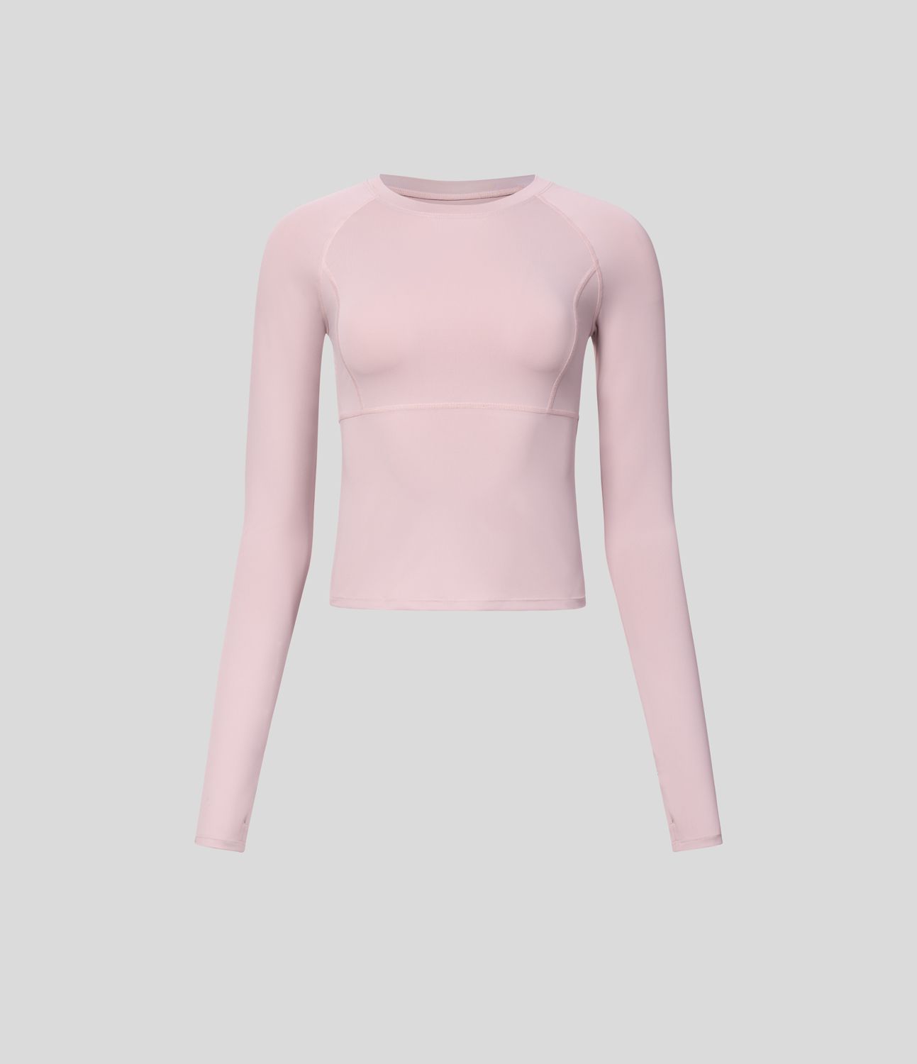 無地の親指穴付きヨガスポーツトップ