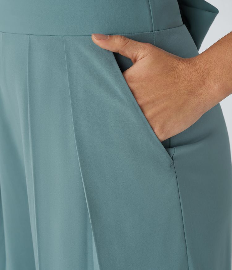 Mono Breezeful™ resort secado rápido cremallera invisible bolsillo lateral entrecruzado sin espalda