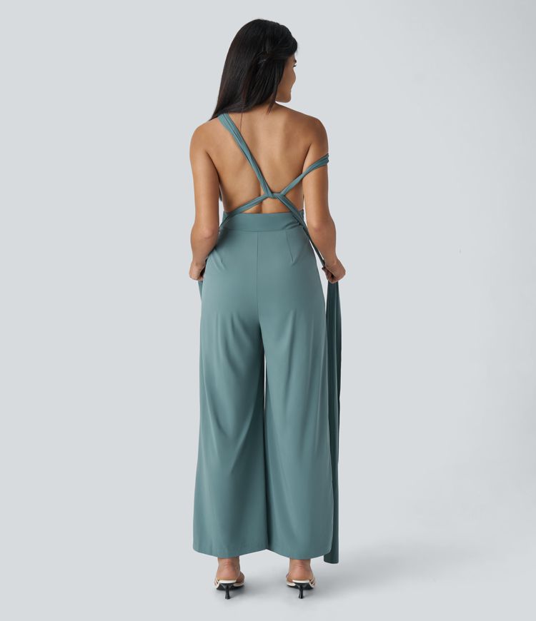 Mono Breezeful™ resort secado rápido cremallera invisible bolsillo lateral entrecruzado sin espalda