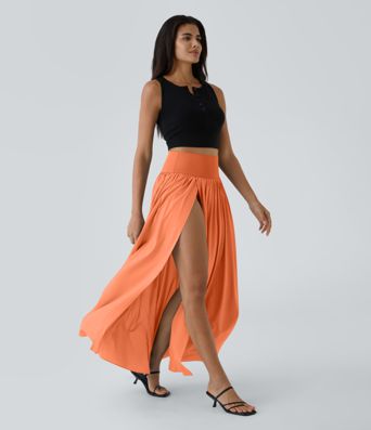 Breezeful™ High Waisted Split 2-in-1 Flowy Quick Dry Maxi Casual Skirt
