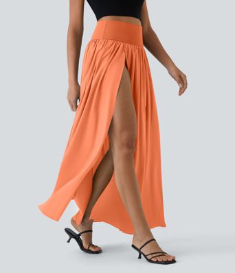 Breezeful™ High Waisted Split 2-in-1 Flowy Quick Dry Maxi Casual Skirt
