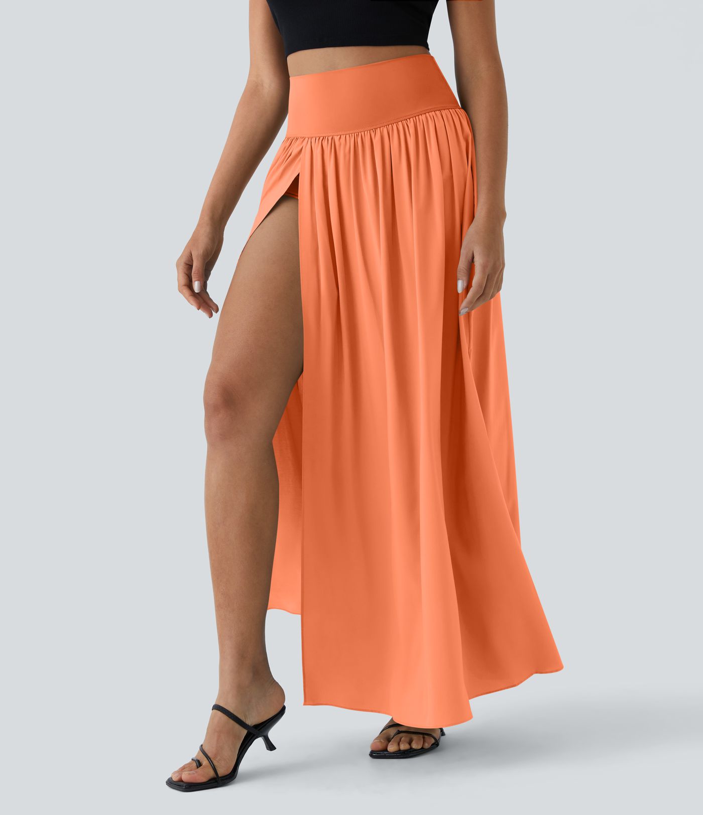 Breezeful™ High Waisted Split 2-in-1 Flowy Quick Dry Maxi Casual Skirt