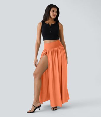Breezeful™ High Waisted Split 2-in-1 Flowy Quick Dry Maxi Casual Skirt