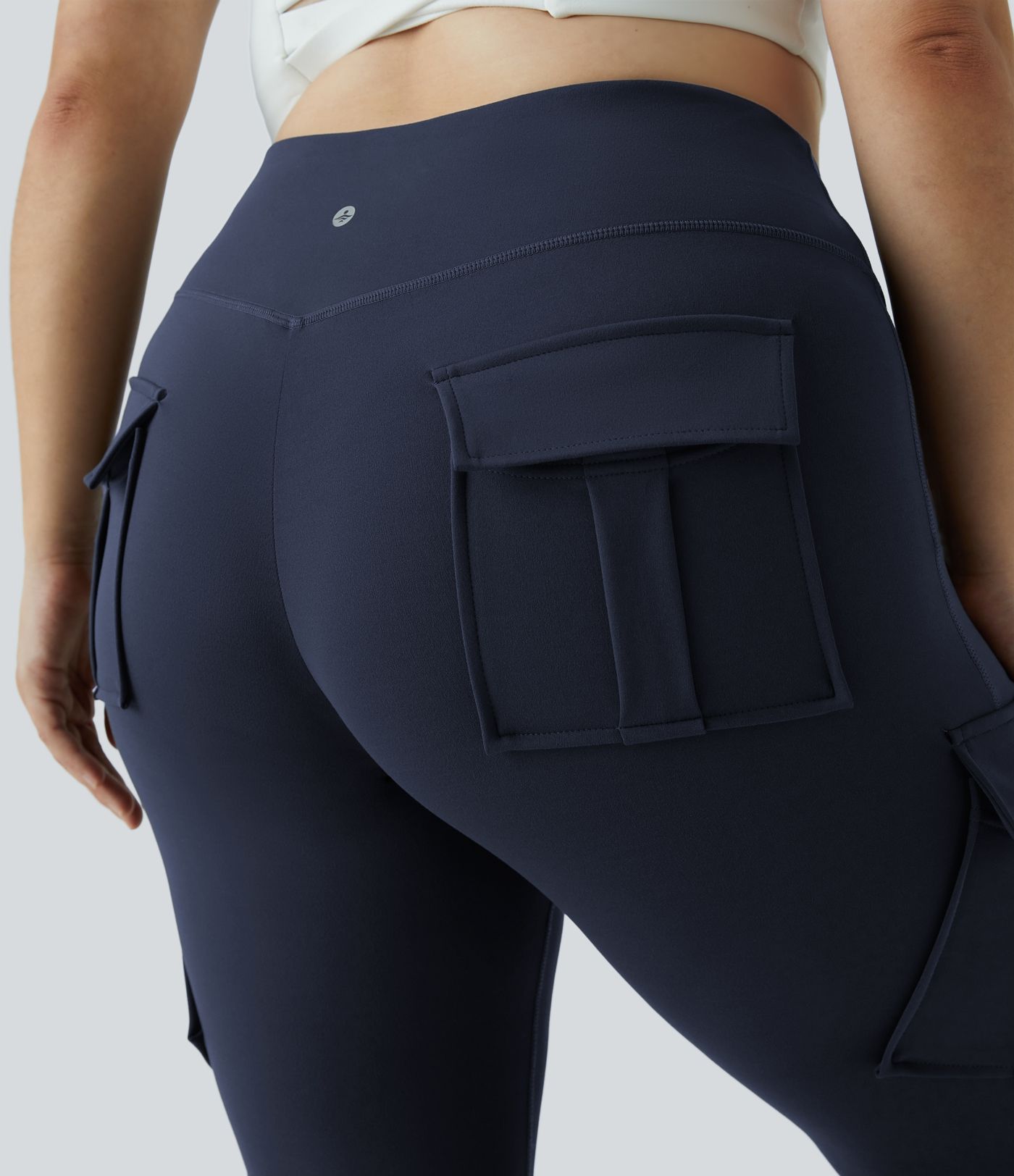 High Waist Cargo Bag Skinny Yoga Plus Size 7/8 Leggings