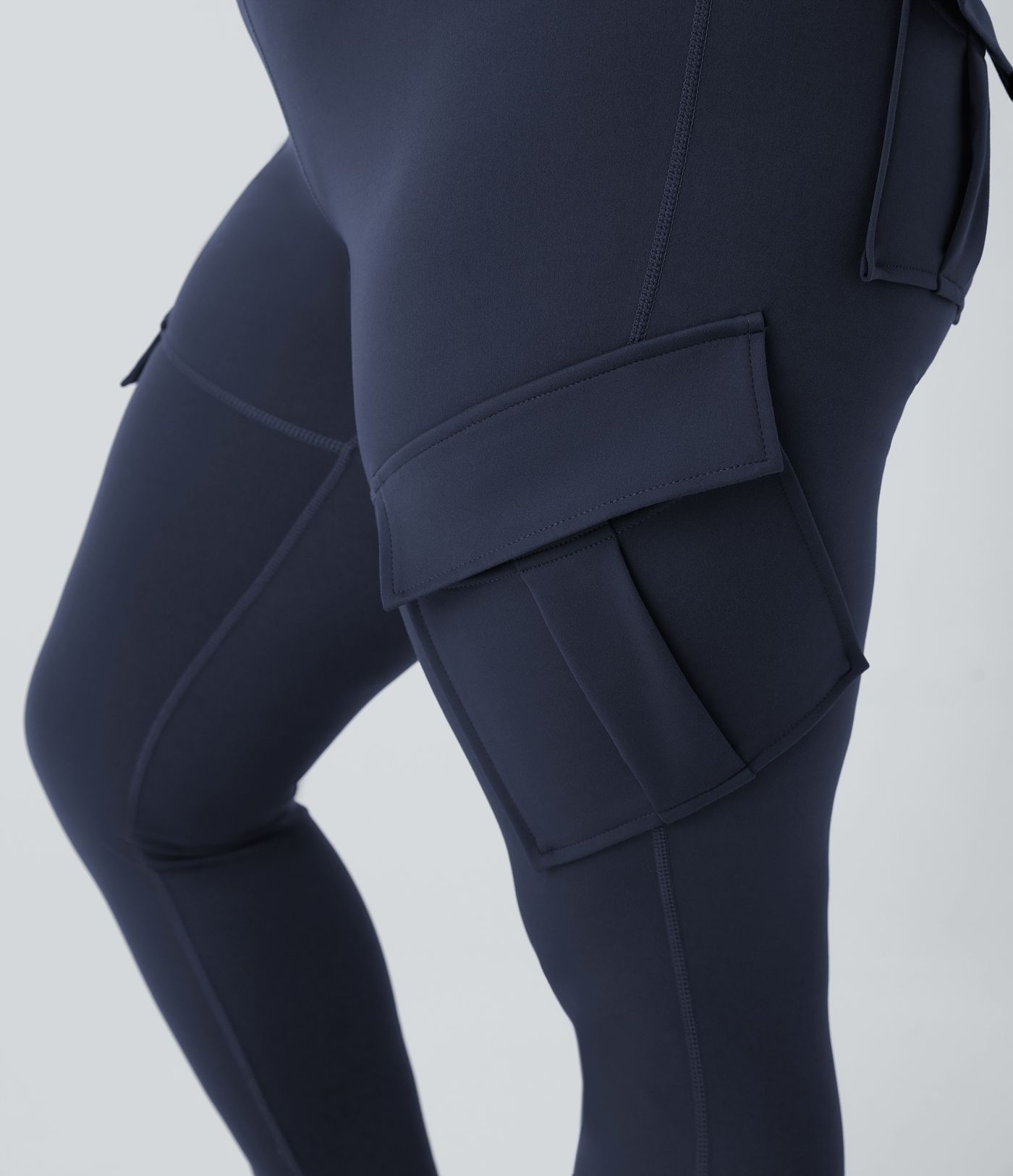 High Waist Cargo Bag Skinny Yoga Plus Size 7/8 Leggings