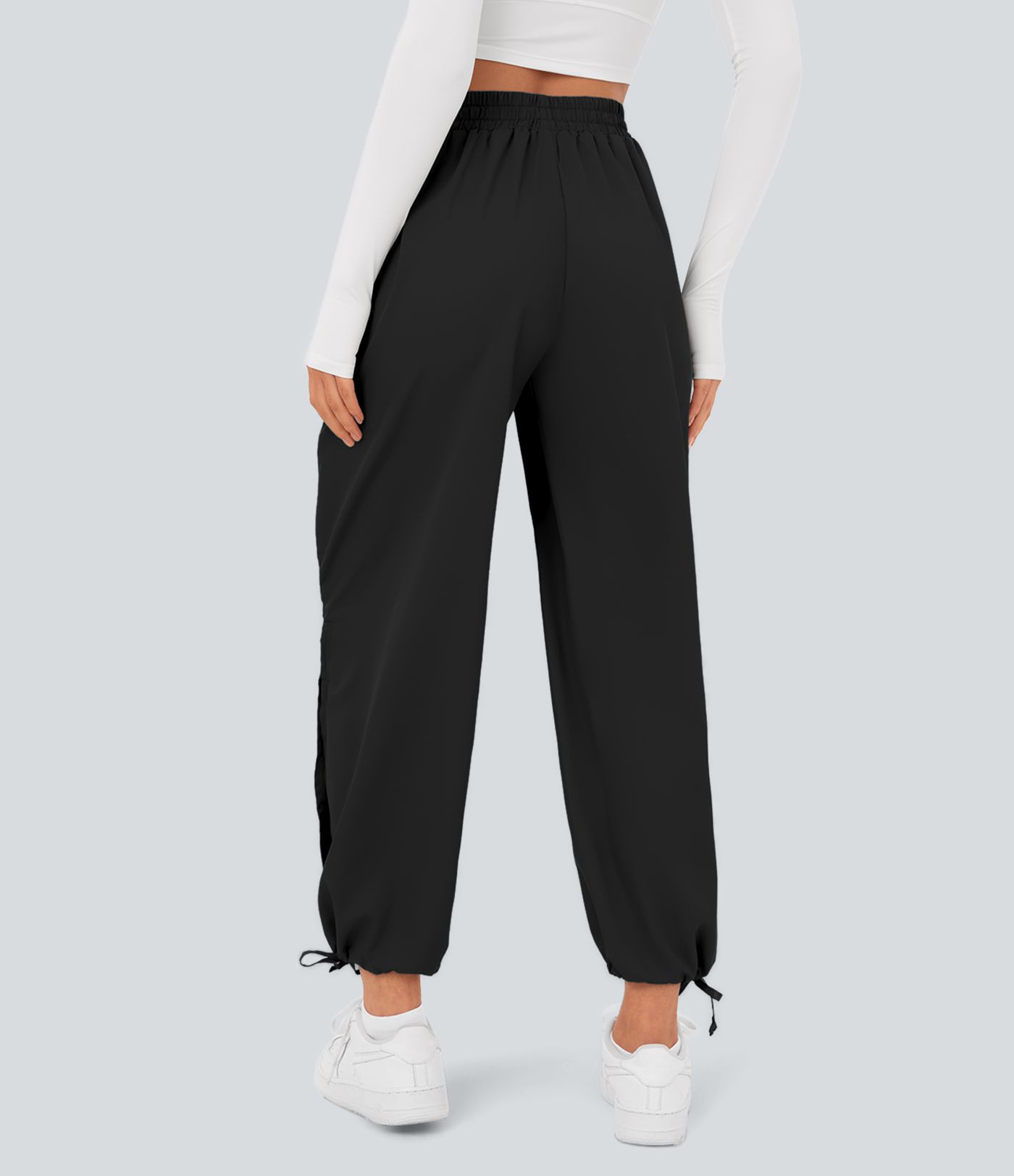 Breezeful™ High Waisted Drawstring Pocket Hem Quick Dry Casual Joggers