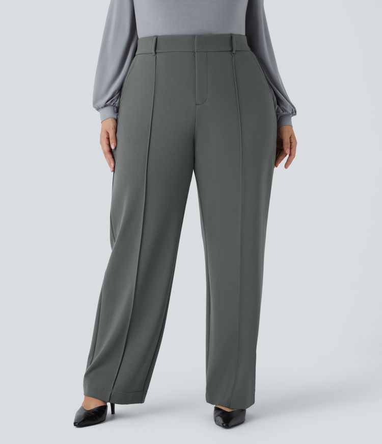 Halara Flex™ High Waisted Zipper Pocket Straight Leg Plus Size Work Pants
