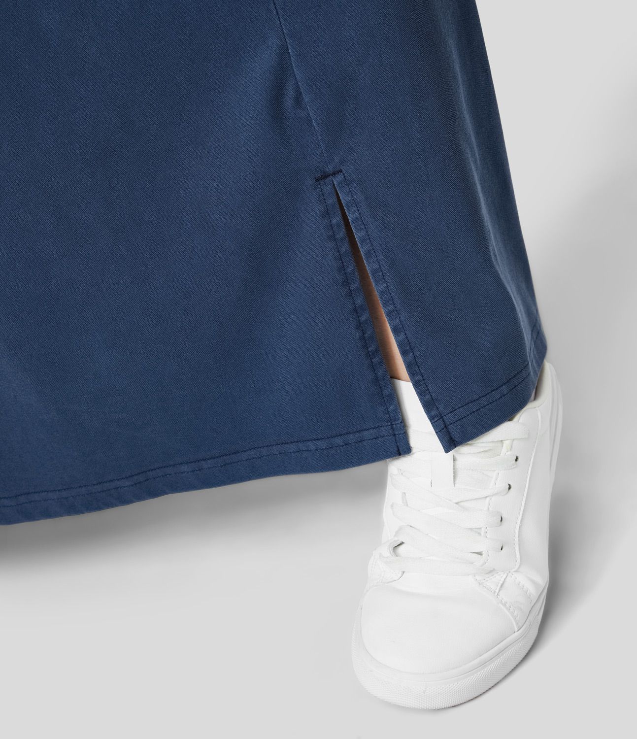 Pantalón tiro alto botón cremallera bolsillo lateral plisado dobladillo dividido pierna ancha talla plus