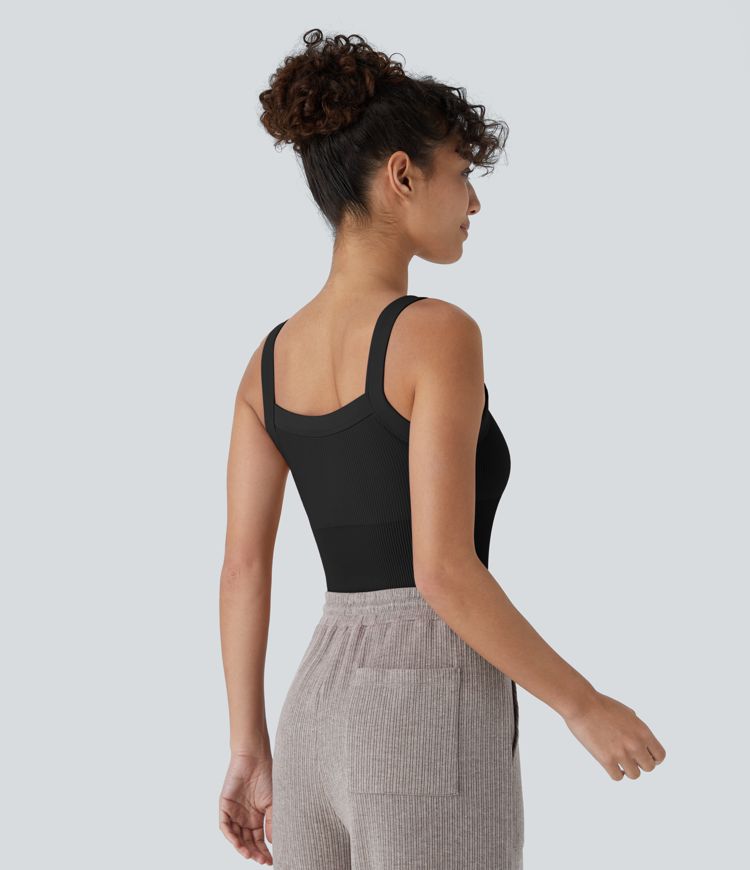 OneForm Seamless Flow Square Neck Casual Tank Smooth Bodysuit