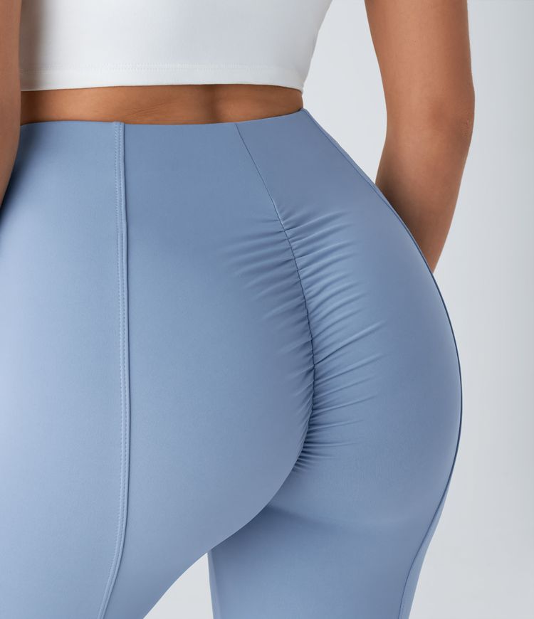Softlyzero™ Airy Slightly Flared Yoga Leggings with High Waist, Ruffles, and Cool Touch-UPF50+