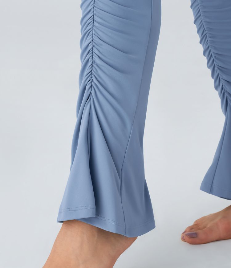 Softlyzero™ Airy Slightly Flared Yoga Leggings with High Waist, Ruffles, and Cool Touch-UPF50+