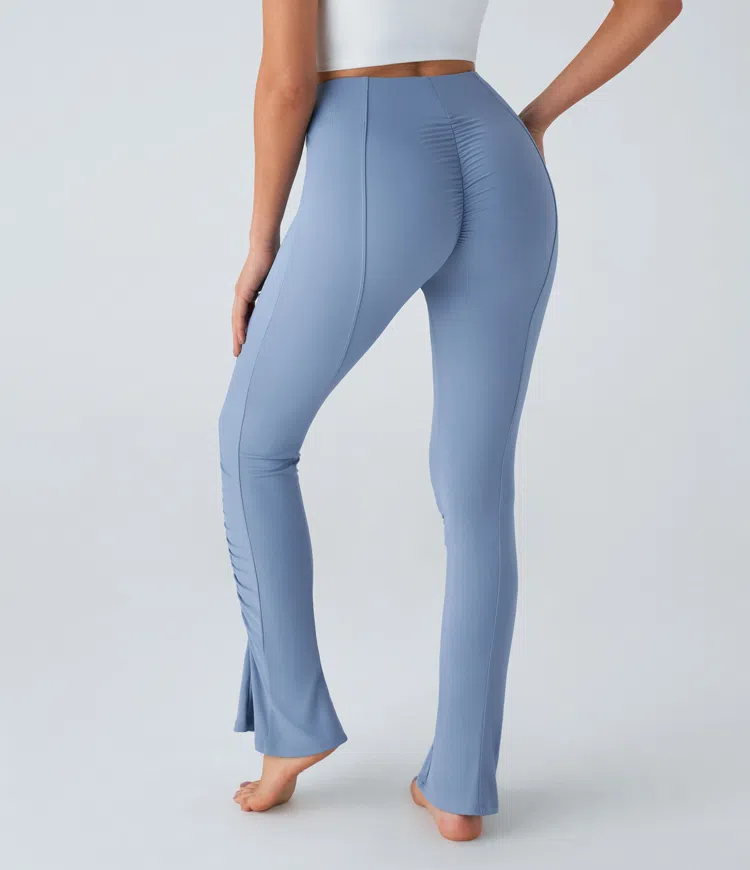 Softlyzero™ Airy Slightly Flared Yoga Leggings with High Waist, Ruffles, and Cool Touch-UPF50+