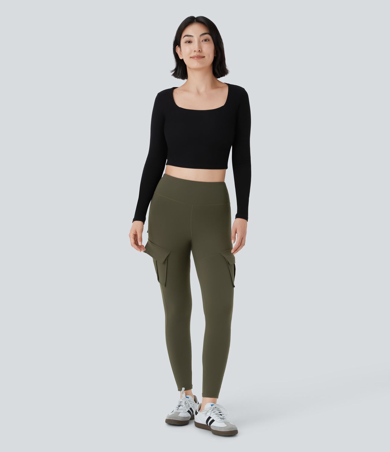 DayStretch High Waisted Cargo Pocket Skinny Yoga Leggings