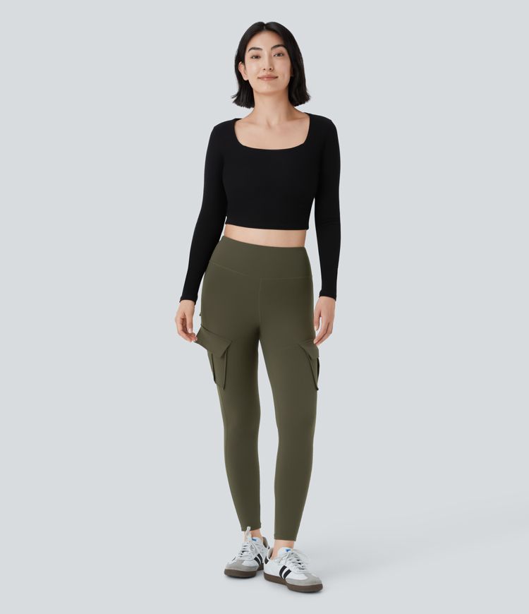 DayStretch High Waisted Cargo Pocket Skinny Yoga Leggings