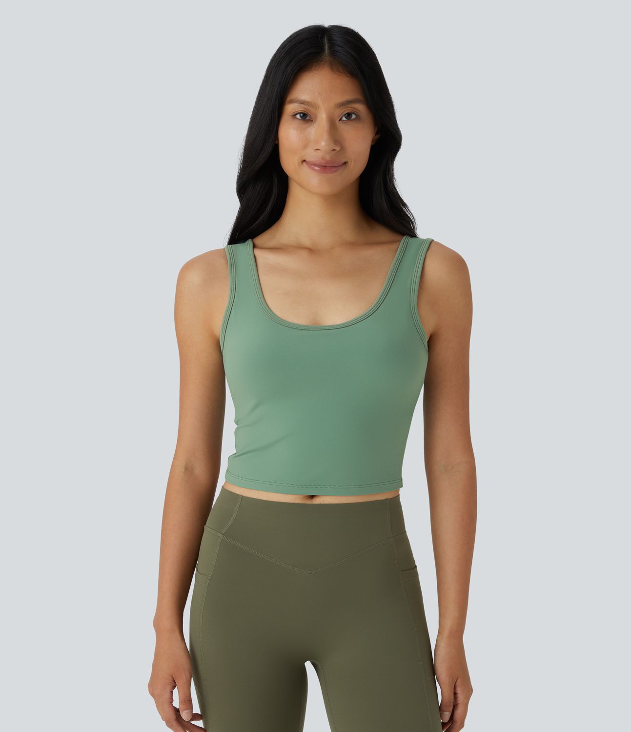 Tielko (tank top) s U-výstrihom v barre/baletovom štýle, košíčky A–C