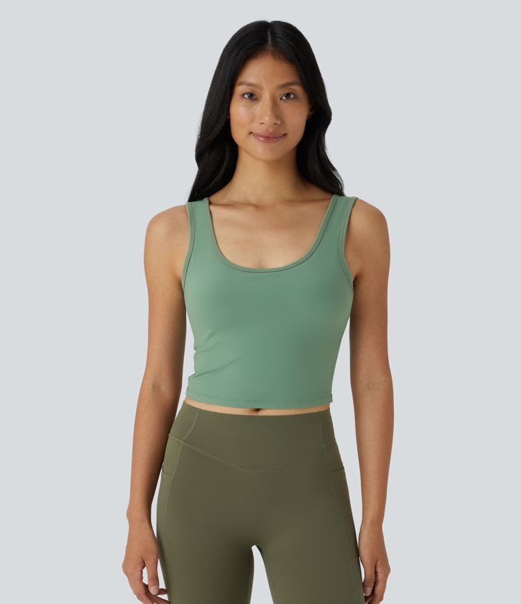 U Neck Crossover Barre Ballet Dance Tank Top A-C Cups