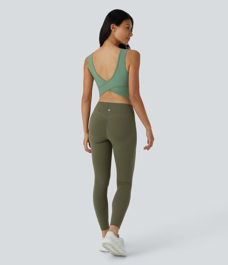 U Neck Crossover Barre Ballet Dance Tank Top A-C Cups