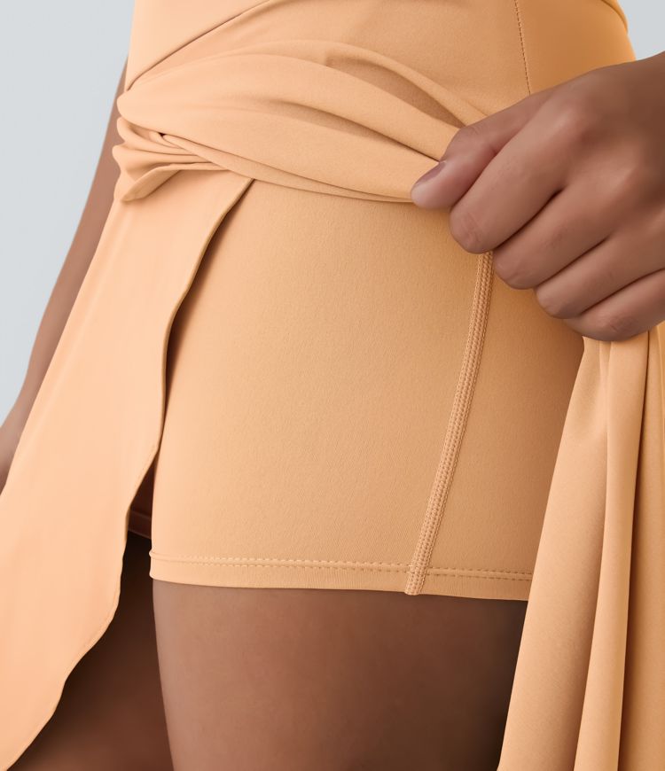 Falda Breezeful™ larga regular tiro alto volante alto bajo 2 en 1 fluida secado rápido