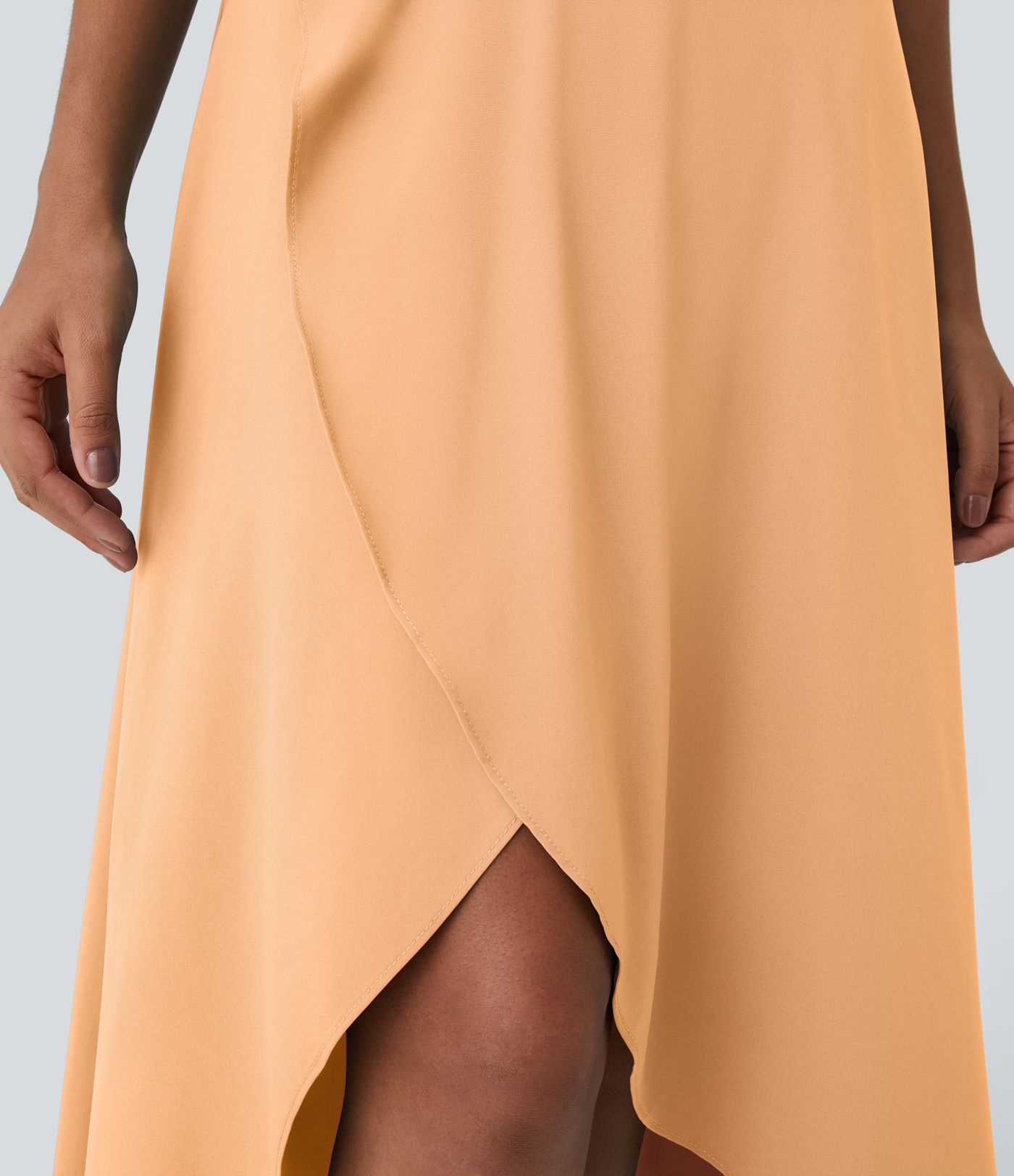 Falda Breezeful™ larga regular tiro alto volante alto bajo 2 en 1 fluida secado rápido