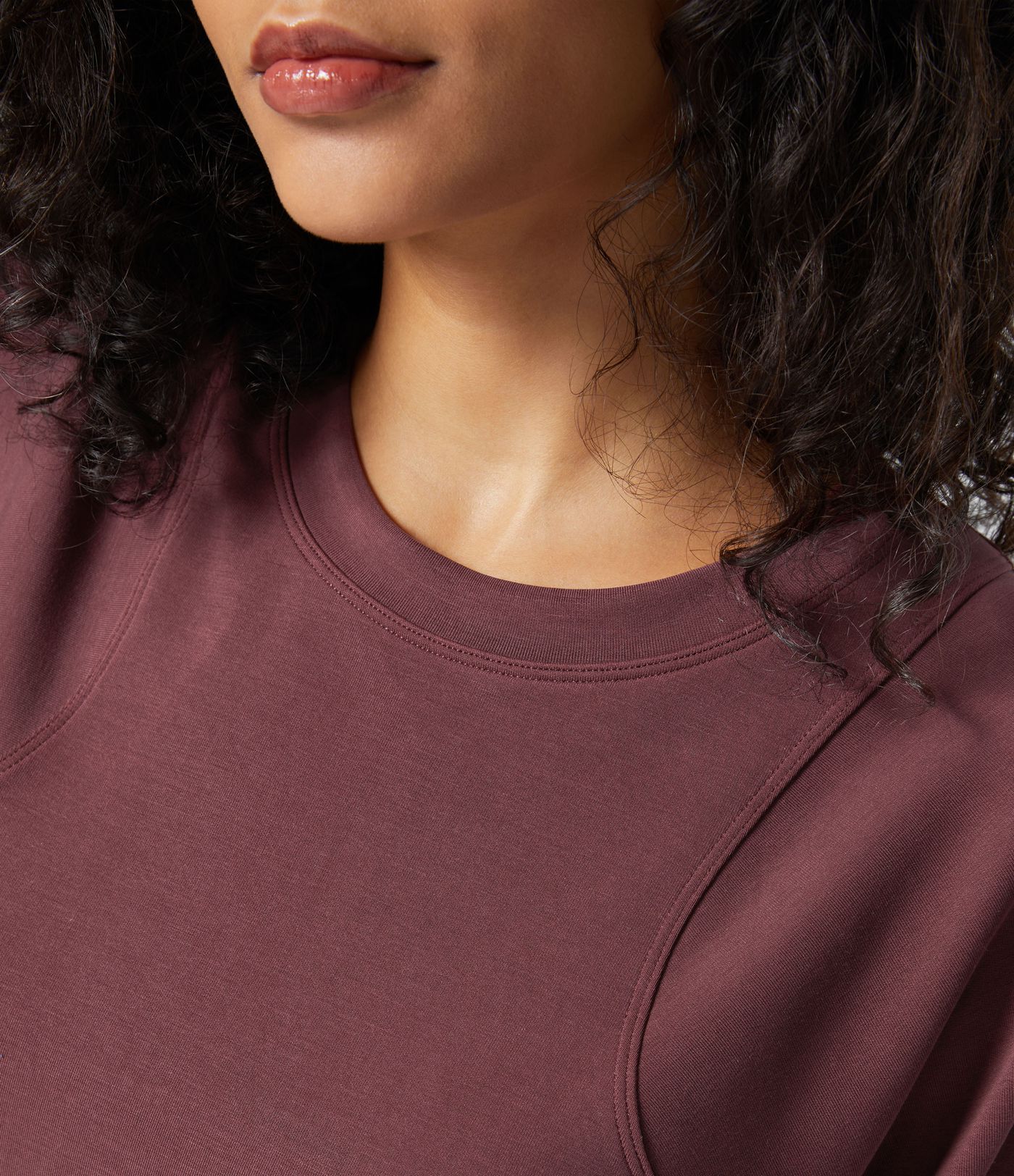 SpacerTek™ Velvet Round Neck Raglan Sleeve Solid Casual Sweatshirt