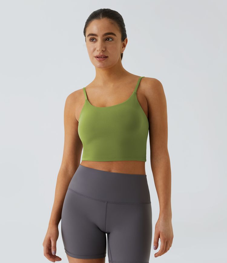 Basic Padded Workout Cropped Low Support Tank Top A-D Cups Basic Padded Workout Cropped Low Support Tank Top A-D Cups