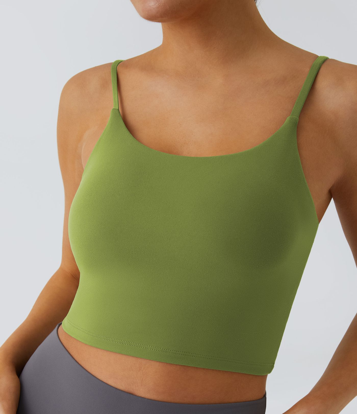 Basic Padded Workout Cropped Low Support Tank Top A-D Cups Basic Padded Workout Cropped Low Support Tank Top A-D Cups