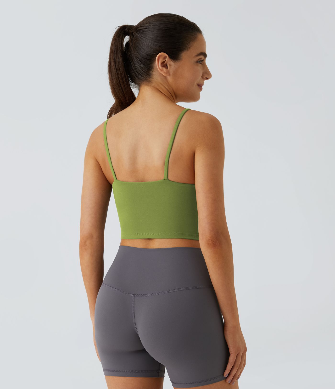 Basic Padded Workout Cropped Low Support Tank Top A-D Cups Basic Padded Workout Cropped Low Support Tank Top A-D Cups