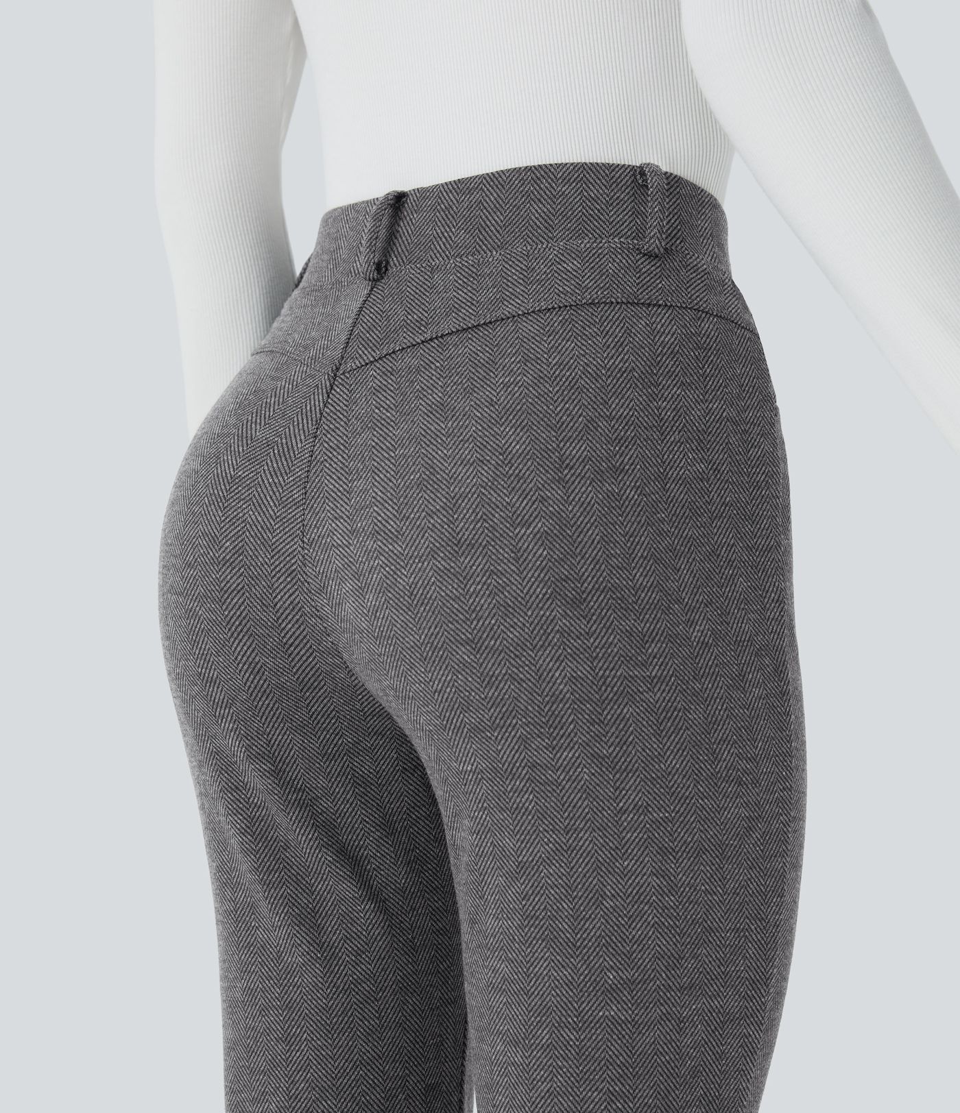 Pantalon de travail Halara Flex™ droit à chevrons, taille haute, avec poches