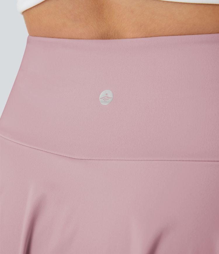 SoftlyZero™ Airy Comfy High Waisted Crossover 2-in-1 Pocket Flare Cool Touch Tennis Women Pleated Mini Skirt-UPF50+