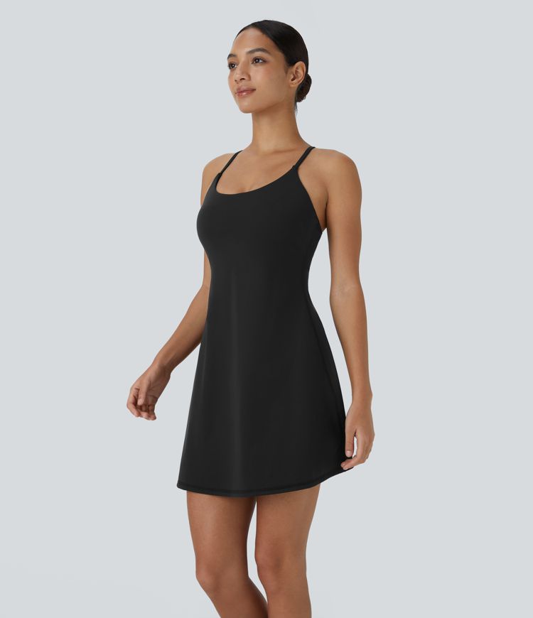 Vestido deportivo SoftlyZero™ Plush afelpado sin espalda en copas D-F