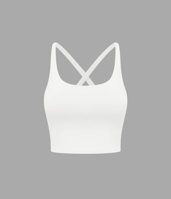 Crisscross Backless Built-in Bra Cropped Running Tank Top A-D Cups Crisscross Backless Built-in Bra Cropped Running Tank Top A-D Cups