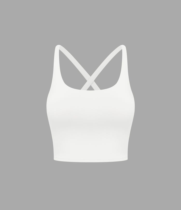 Crisscross Backless Built-in Bra Cropped Running Tank Top A-D Cups Crisscross Backless Built-in Bra Cropped Running Tank Top A-D Cups