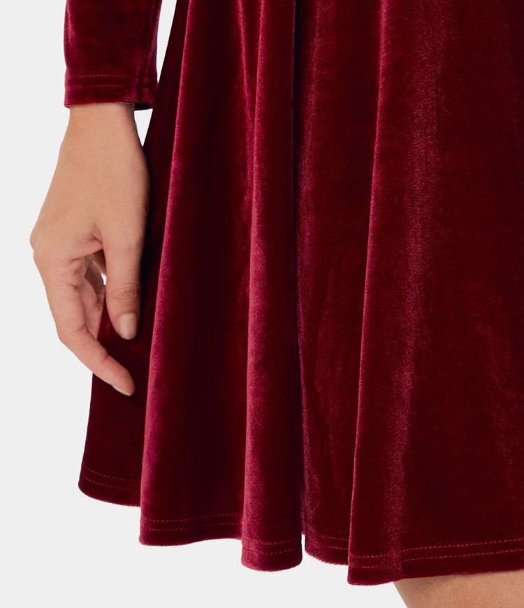 Women's Stretchy Velvet Maxi Skirt – Long Flared Panel Skirt For Work, Parties & More