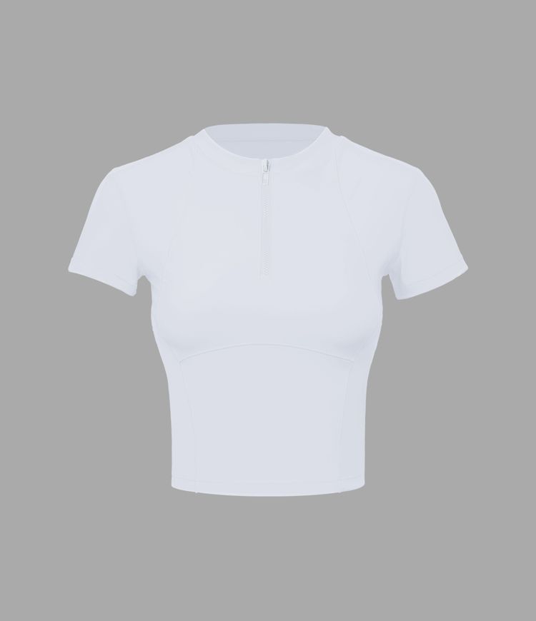 Top corto deportivo golf manga corta media cremallera