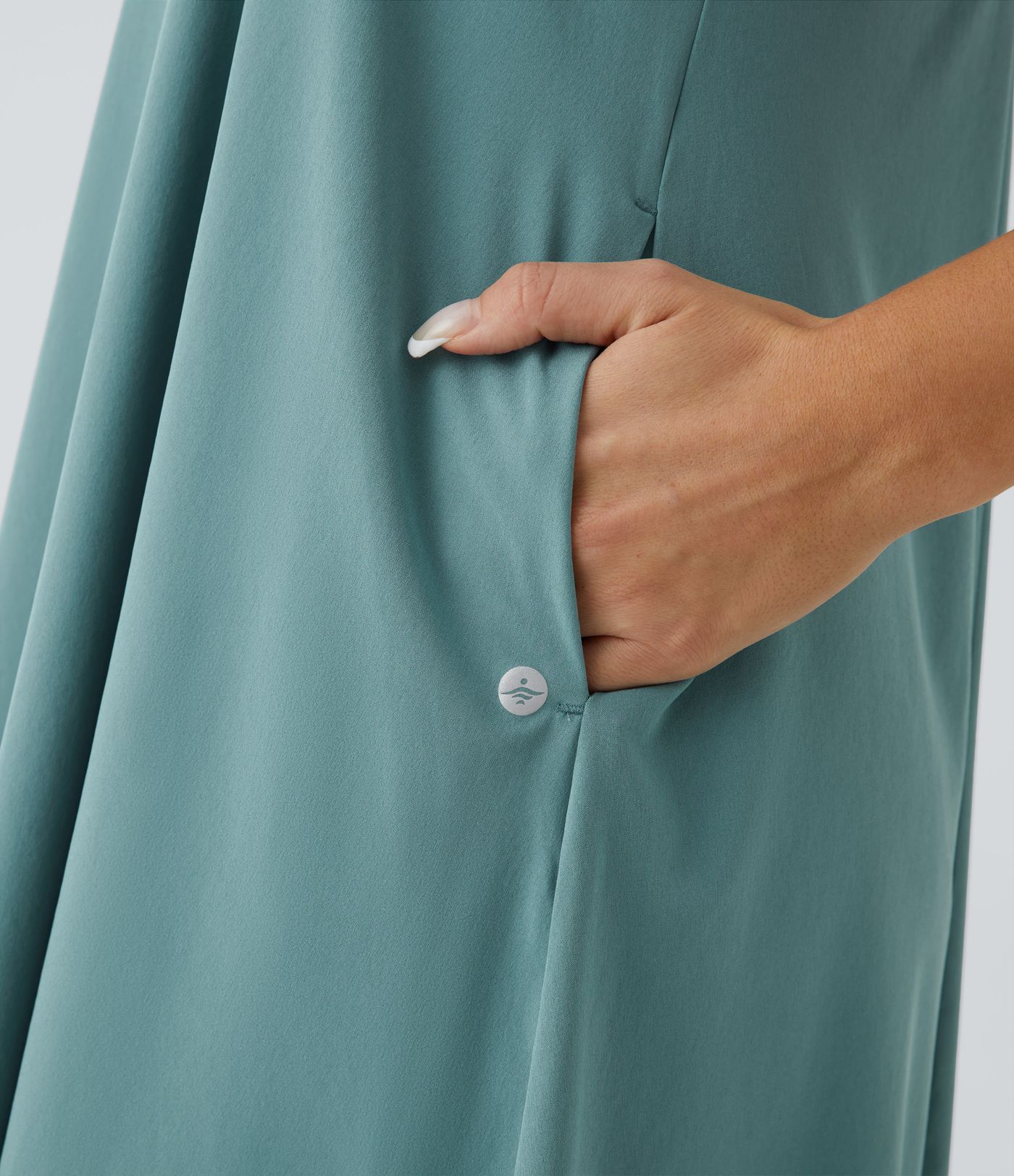 Breezeful™ Backless Racerback Side Pocket High Low Flowy Midi Quick Dry Casual Dress A-C Cups