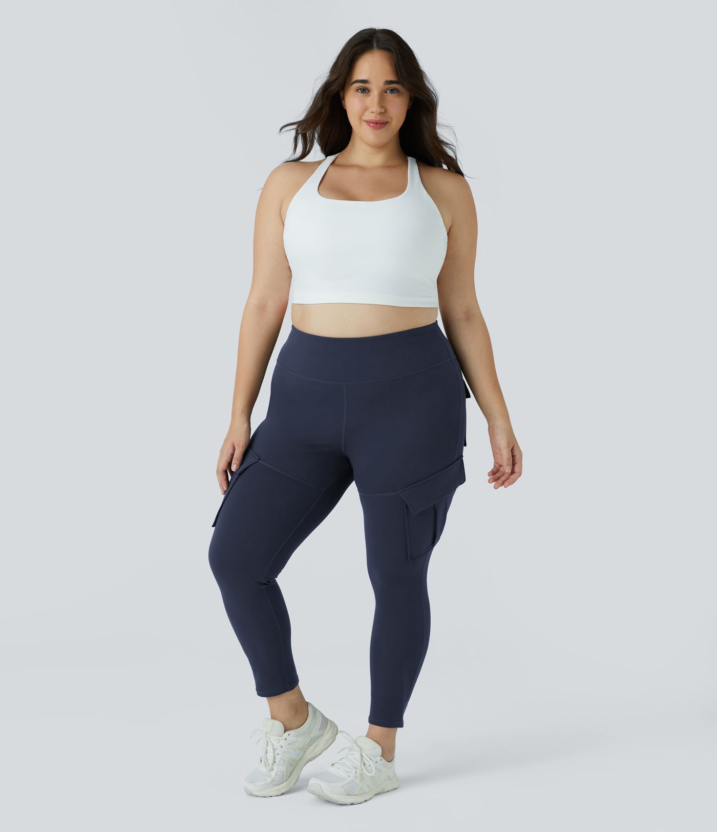 High Waist Cargo Bag Skinny Yoga Plus Size 7/8 Leggings