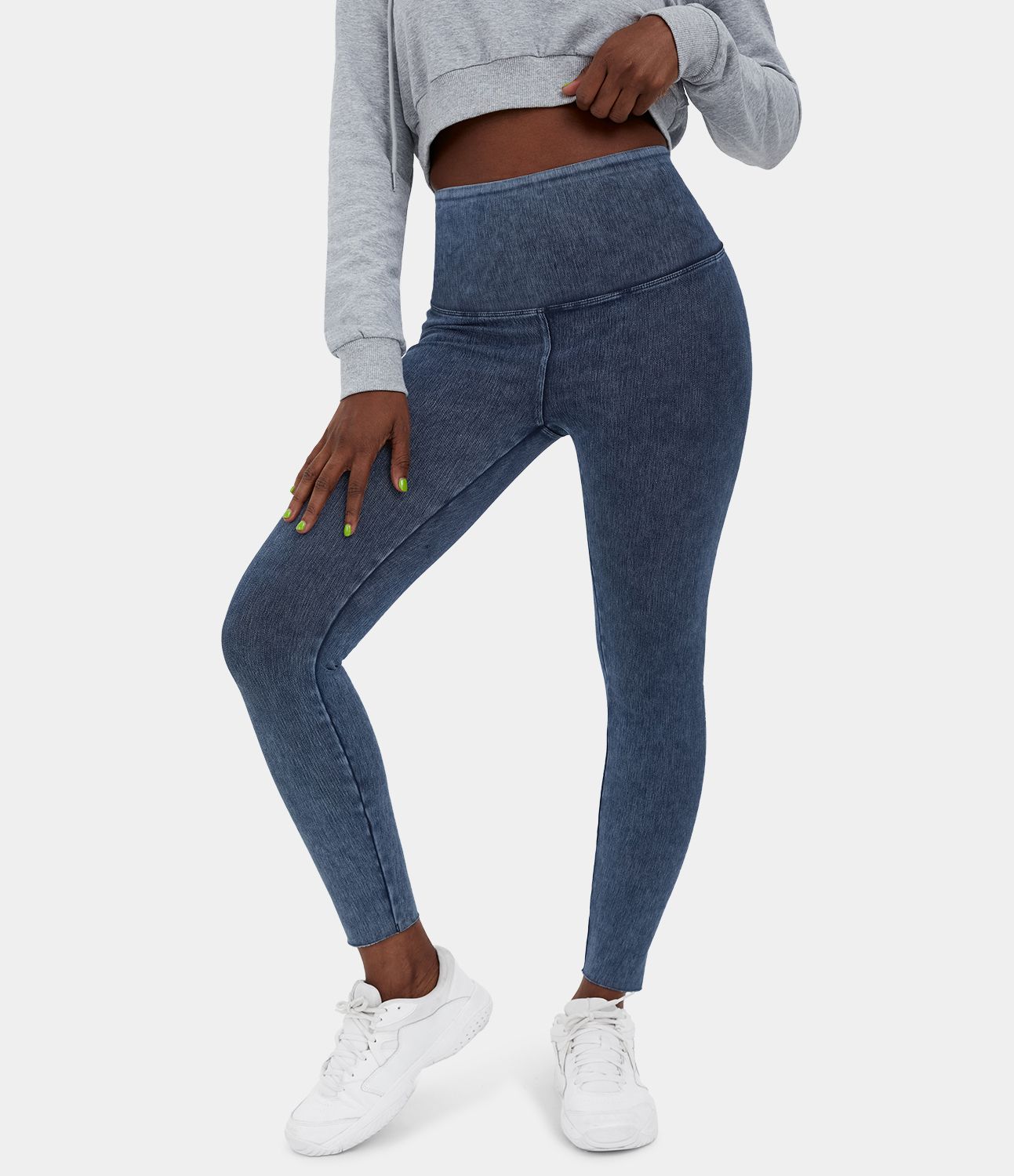 Halara Flex™ High Waist Stretch Knit Denim Casual Leggings