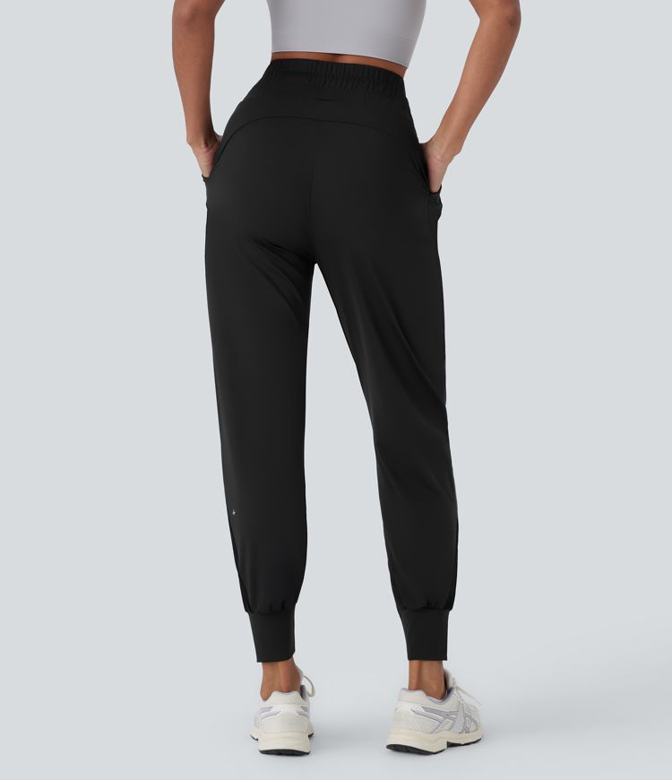 Joggers Softlyzero™ QuickDry correr secado rápido tiro alto bolsillo lateral malla contrastante