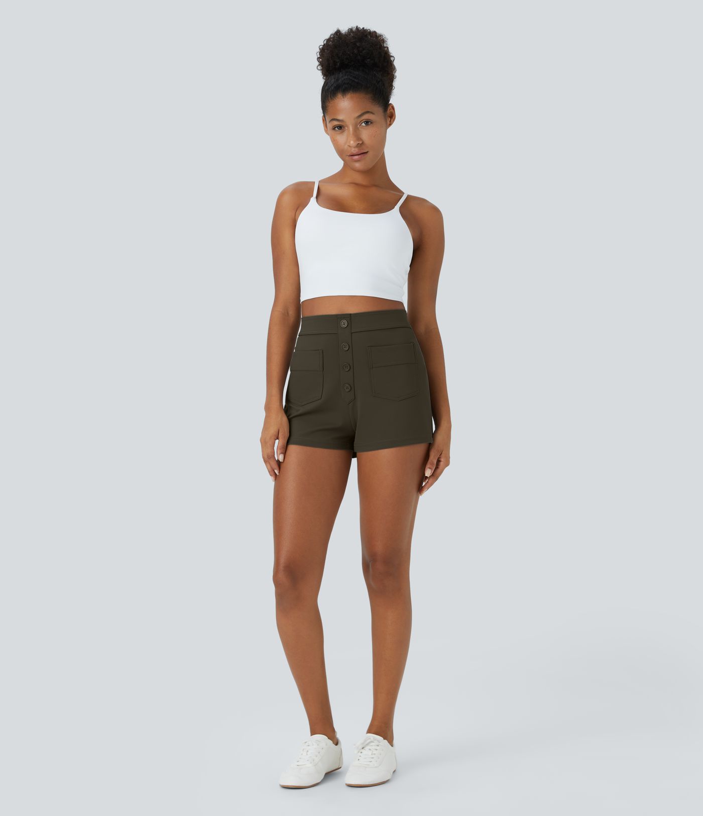 DayStretch High Waisted Pockets Casual Shorts 2.5''
