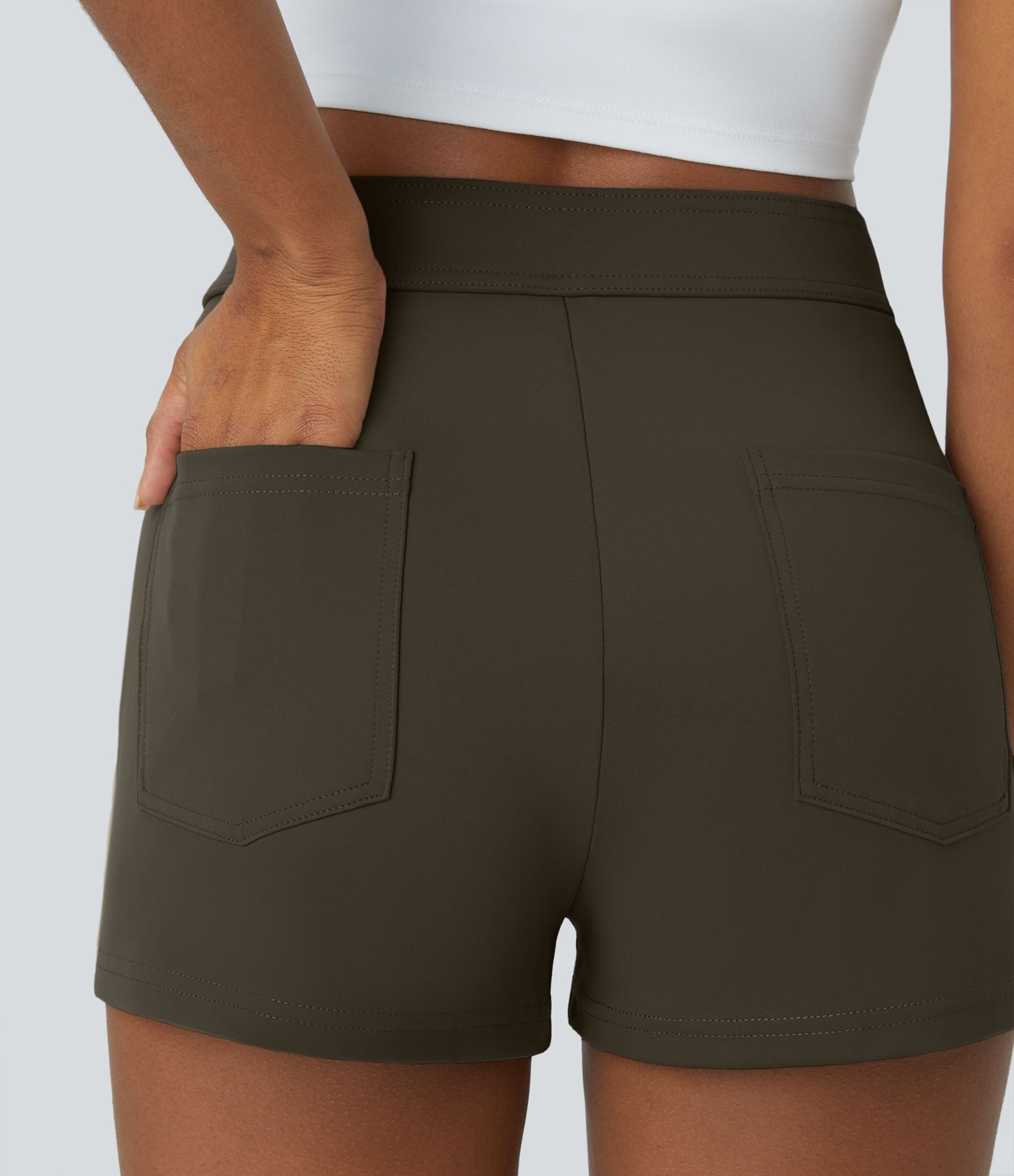 DayStretch High Waisted Pockets Casual Shorts 2.5''